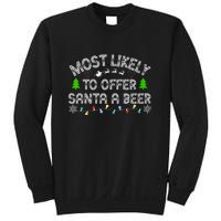 Funny Drinking Xmas Most Likely To Offer Santa A Beer Christmas Gift Sweatshirt