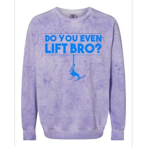 Funny Do You Even Lift Bro Gift | Cute Skiing Lover Boy Colorblast Crewneck Sweatshirt