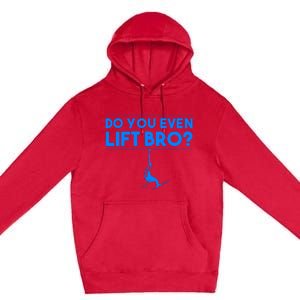 Funny Do You Even Lift Bro Gift | Cute Skiing Lover Boy Premium Pullover Hoodie