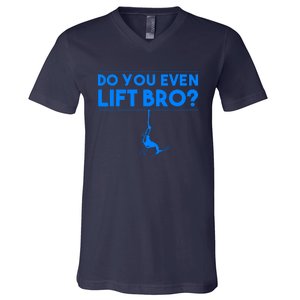 Funny Do You Even Lift Bro Gift | Cute Skiing Lover Boy V-Neck T-Shirt