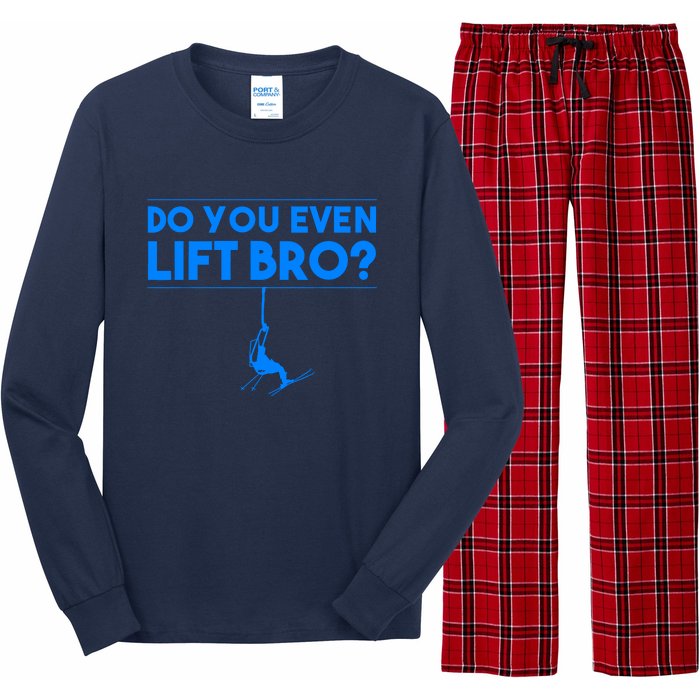 Funny Do You Even Lift Bro Gift | Cute Skiing Lover Boy Long Sleeve Pajama Set