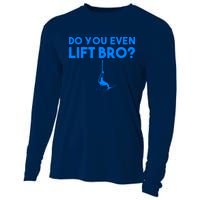 Funny Do You Even Lift Bro Gift | Cute Skiing Lover Boy Cooling Performance Long Sleeve Crew