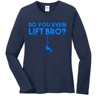 Funny Do You Even Lift Bro Gift | Cute Skiing Lover Boy Ladies Long Sleeve Shirt