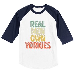 Father's Day Yorkie Dad Real Own Yorkies Baseball Sleeve Shirt