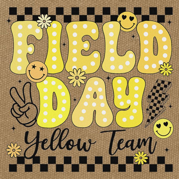 Field Day Yellow Team Field Trip Game Competition Student Cotton Canvas Backpack