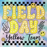 Field Day Yellow Team Field Trip Game Competition Student Legacy Tie Dye Trucker Hat