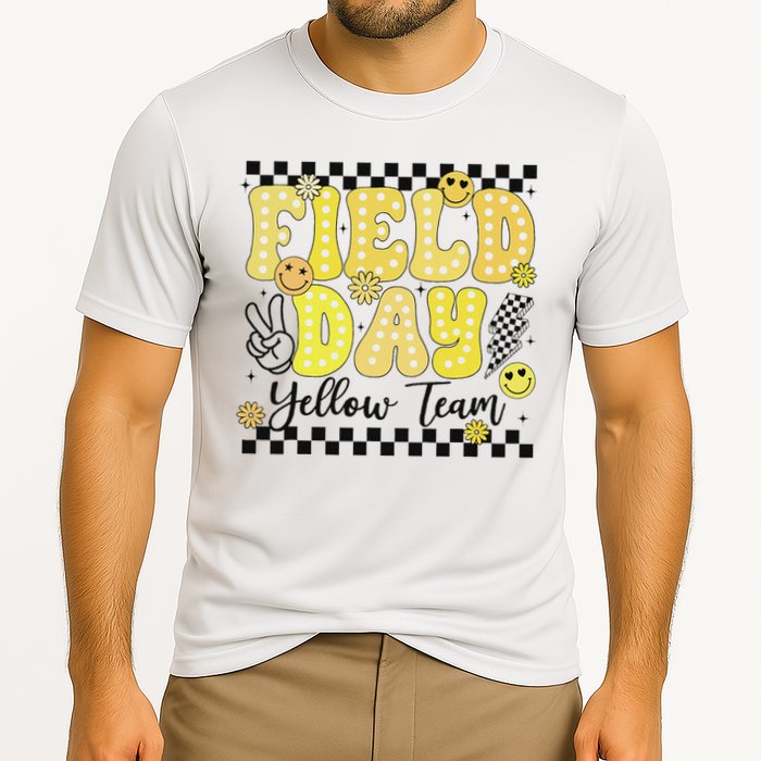 Field Day Yellow Team Field Trip Game Competition Student Cooling Performance Crew T-Shirt