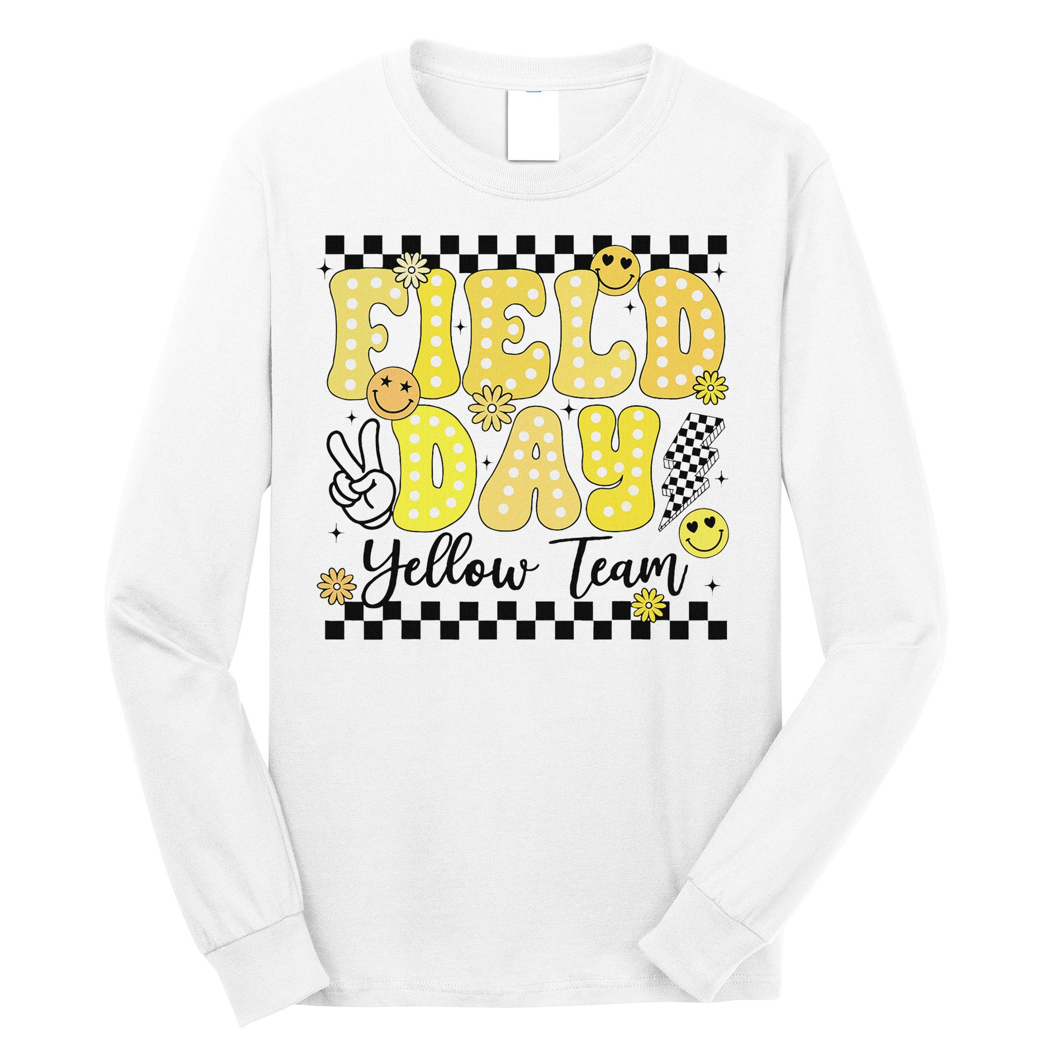 Field Day Yellow Team Field Trip Game Competition Student Long Sleeve Shirt