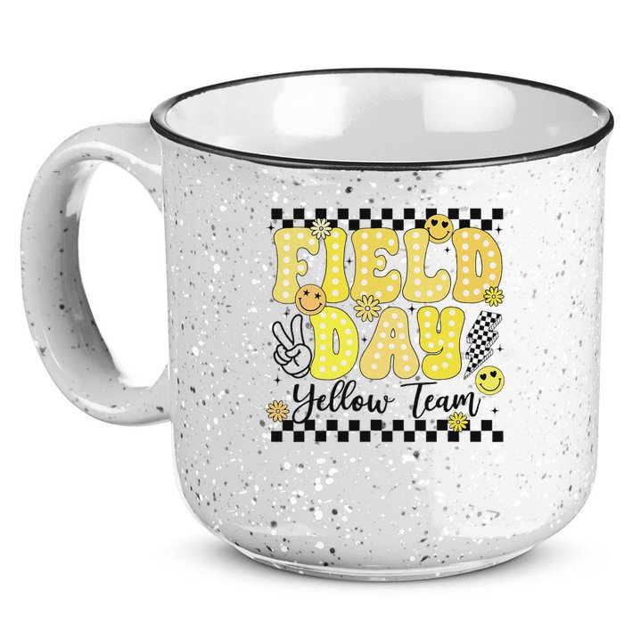 Field Day Yellow Team Field Trip Game Competition Student 15oz Campfire Ceramic Mug