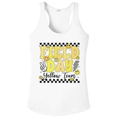 Field Day Yellow Team Field Trip Game Competition Student Ladies PosiCharge Competitor Racerback Tank
