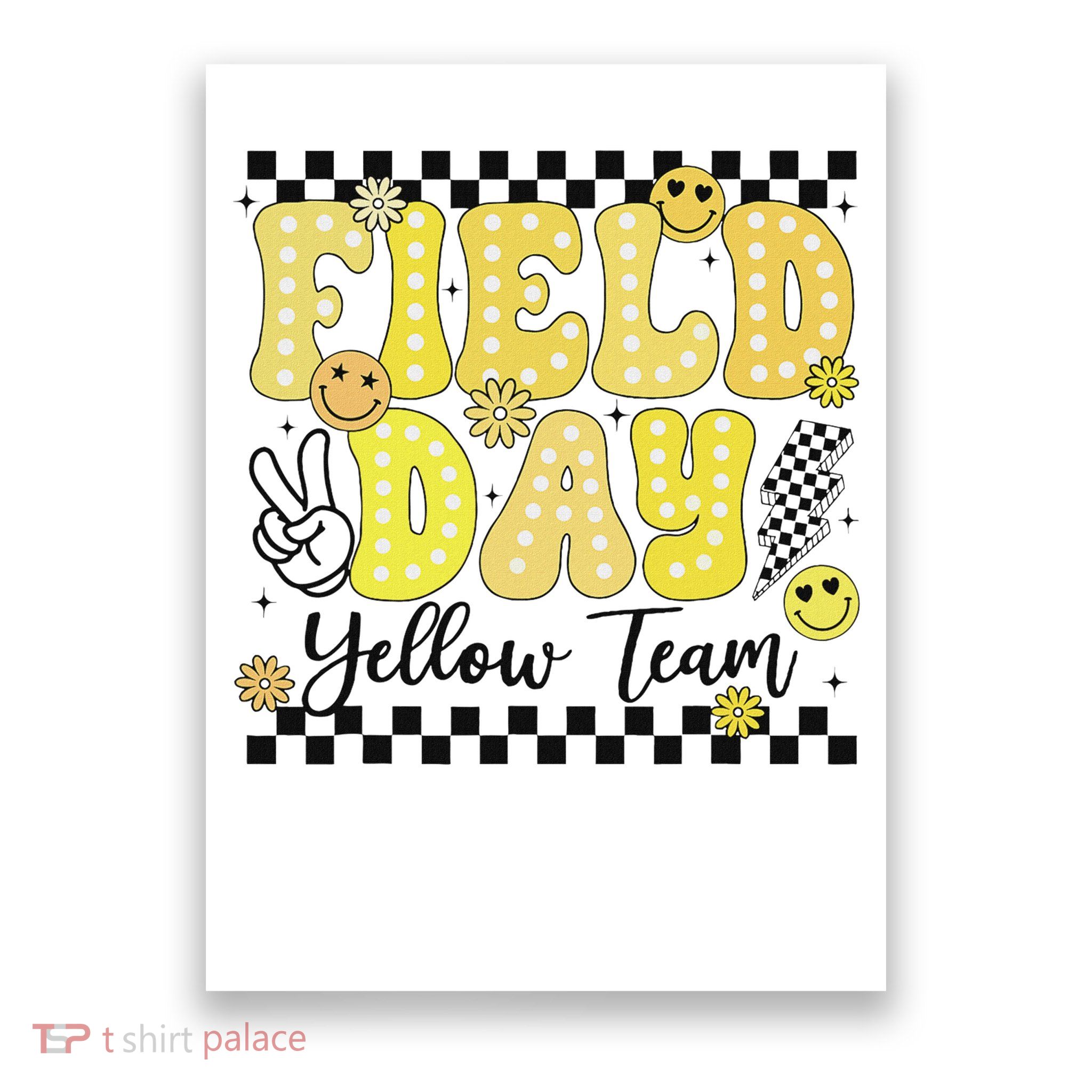 Field Day Yellow Team Field Trip Game Competition Student Poster