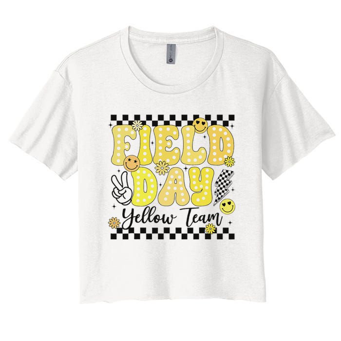 Field Day Yellow Team Field Trip Game Competition Student Women's Crop Top Tee