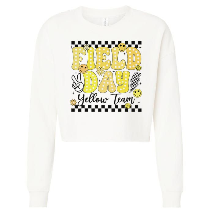Field Day Yellow Team Field Trip Game Competition Student Cropped Pullover Crew