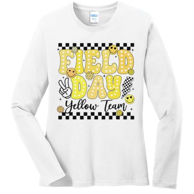 Field Day Yellow Team Field Trip Game Competition Student Ladies Long Sleeve Shirt