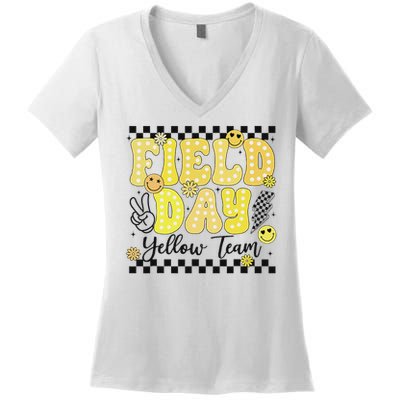 Field Day Yellow Team Field Trip Game Competition Student Women's V-Neck T-Shirt