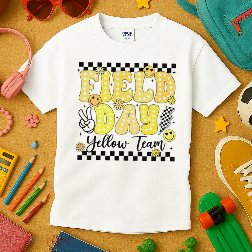Field Day Yellow Team Field Trip Game Competition Student Kids T-Shirt