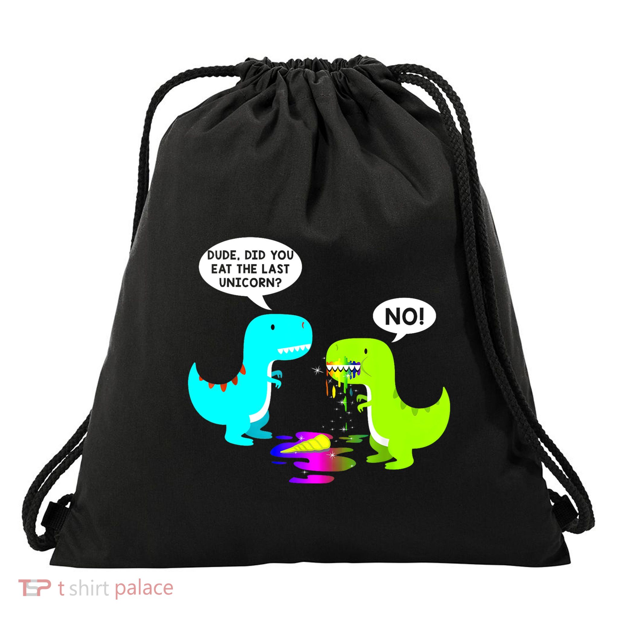 Funny Did You Eat The Last Unicorn Dinosaur Short Drawstring Bag