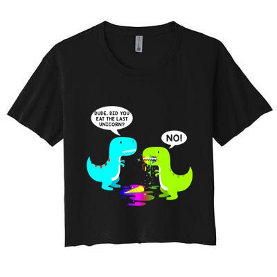 Funny Did You Eat The Last Unicorn Dinosaur Short Crop Top