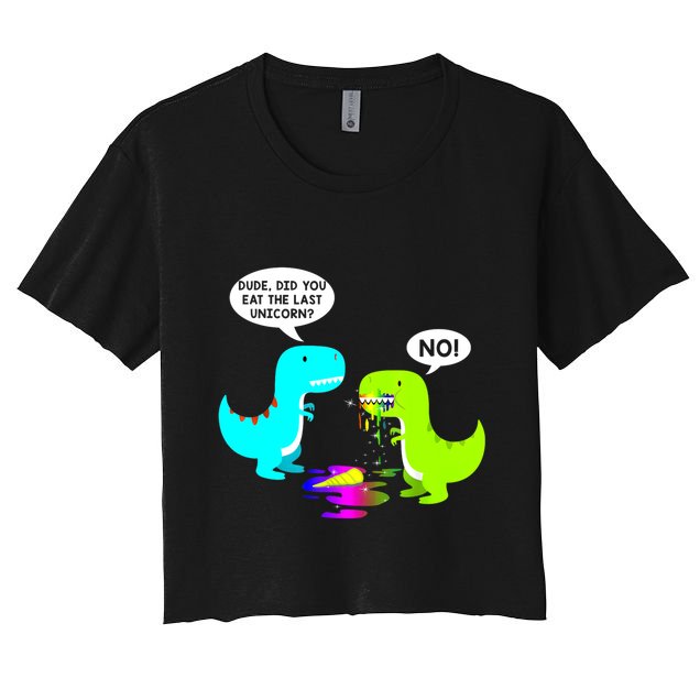Funny Did You Eat The Last Unicorn Dinosaur Short Crop Top