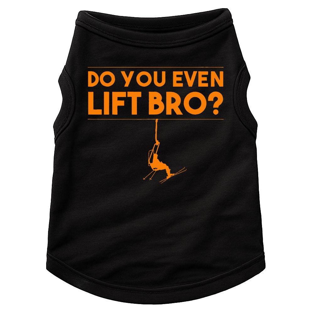 Funny Do You Even Lift Bro Gift Cute Skiing Lover Doggie Tank