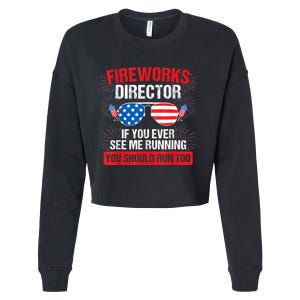 Fireworks Director You See Me Running Patriotic Cropped Pullover Crew