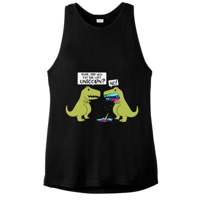 Funny Did You Eat The Last Unicorn Dinosaur Ladies PosiCharge Tri-Blend Wicking Tank