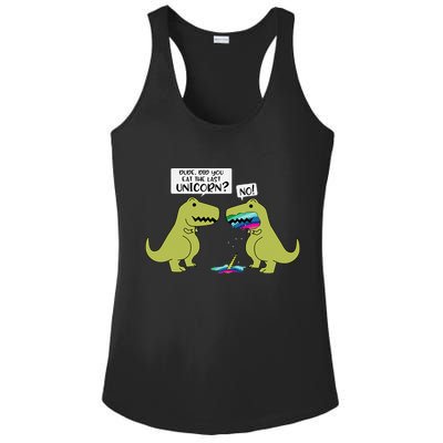 Funny Did You Eat The Last Unicorn Dinosaur Ladies PosiCharge Competitor Racerback Tank