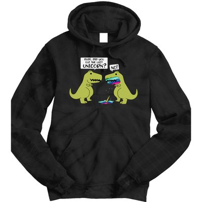 Funny Did You Eat The Last Unicorn Dinosaur Tie Dye Hoodie