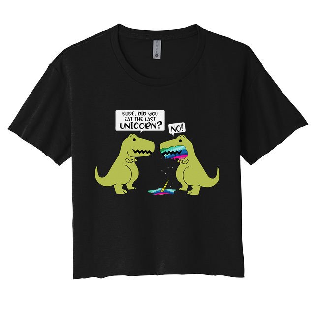 Funny Did You Eat The Last Unicorn Dinosaur Crop Top
