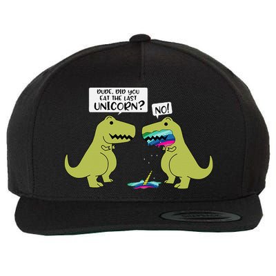 Funny Did You Eat The Last Unicorn Dinosaur Wool Snapback Cap