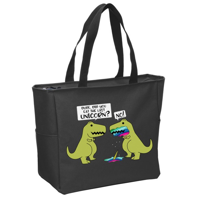 Funny Did You Eat The Last Unicorn Dinosaur Zip Tote Bag