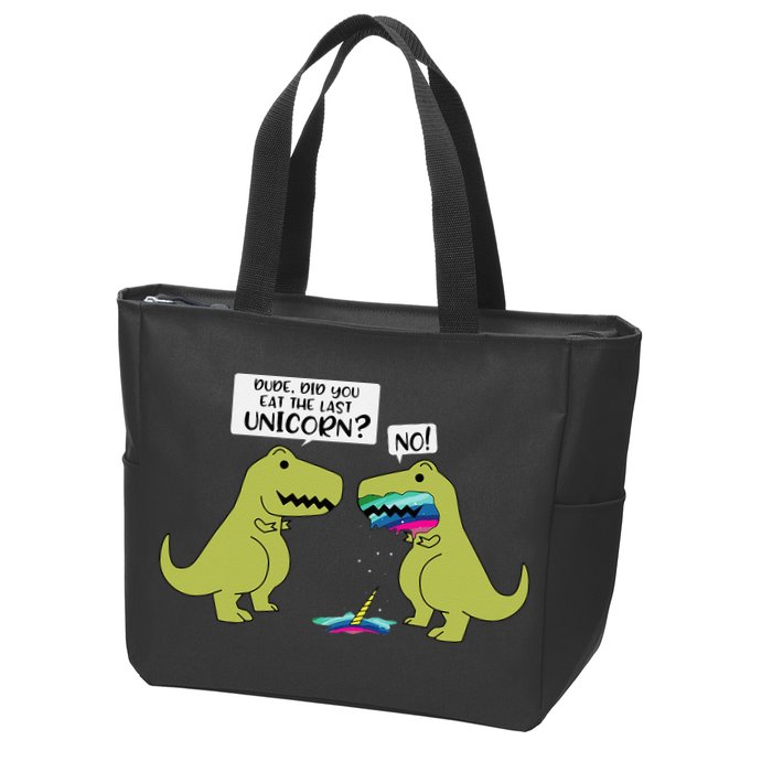 Funny Did You Eat The Last Unicorn Dinosaur Zip Tote Bag