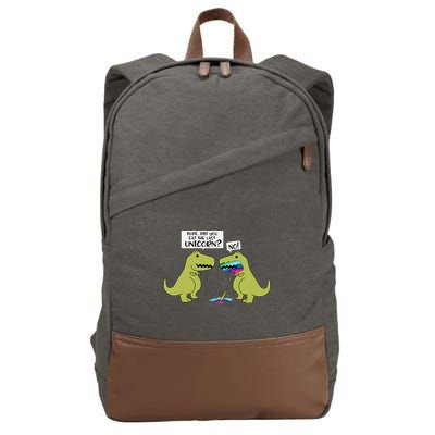Funny Did You Eat The Last Unicorn Dinosaur Cotton Canvas Backpack