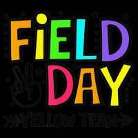Field Day Yellow Team Funny For Teacher Field Day Games Stripe Pom Pom Beanie