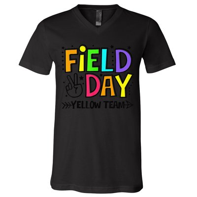 Field Day Yellow Team Funny For Teacher Field Day Games V-Neck T-Shirt
