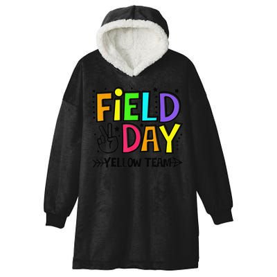 Field Day Yellow Team Funny For Teacher Field Day Games Hooded Wearable Blanket