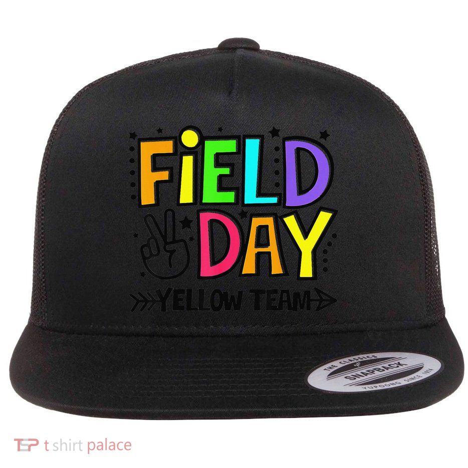 Field Day Yellow Team Funny For Teacher Field Day Games Flatbill Hat