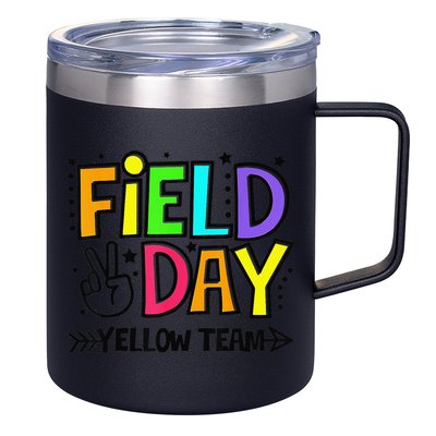 Field Day Yellow Team Funny For Teacher Field Day Games 12oz Stainless Steel Coffee Mug