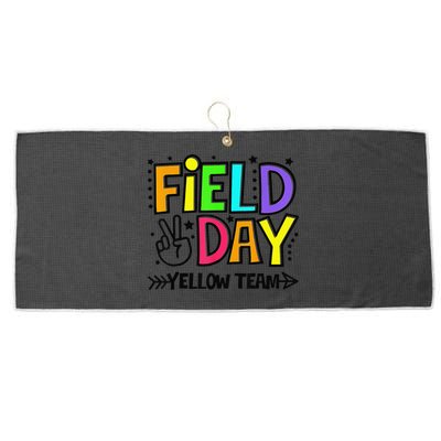 Field Day Yellow Team Funny For Teacher Field Day Games Large Microfiber Waffle Golf Towel