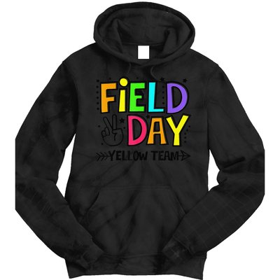 Field Day Yellow Team Funny For Teacher Field Day Games Tie Dye Hoodie