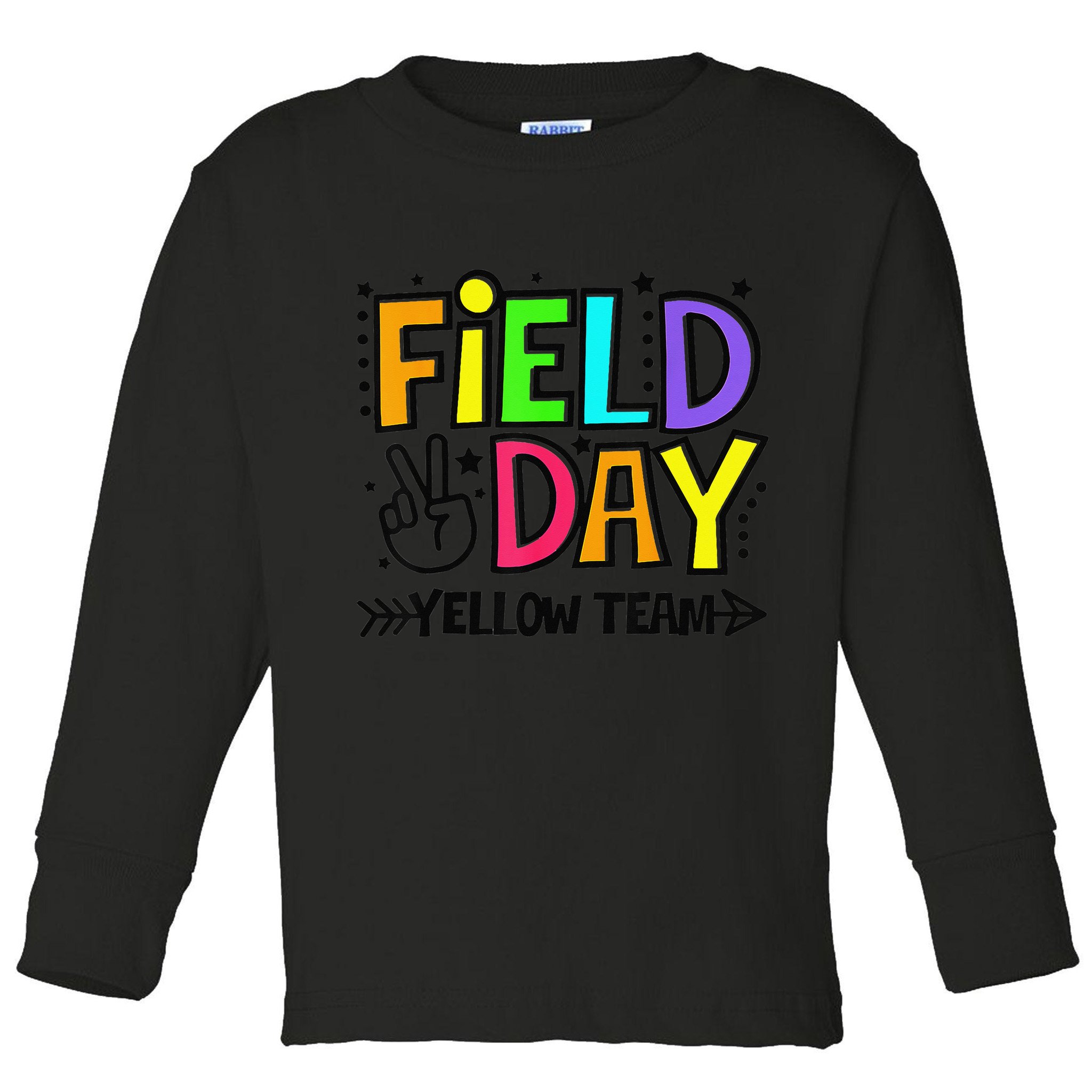 Field Day Yellow Team Funny For Teacher Field Day Games Toddler Long Sleeve Shirt