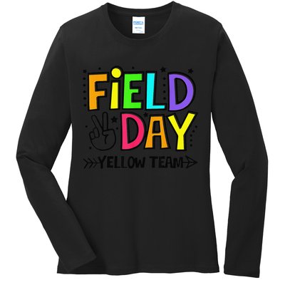 Field Day Yellow Team Funny For Teacher Field Day Games Ladies Long Sleeve Shirt