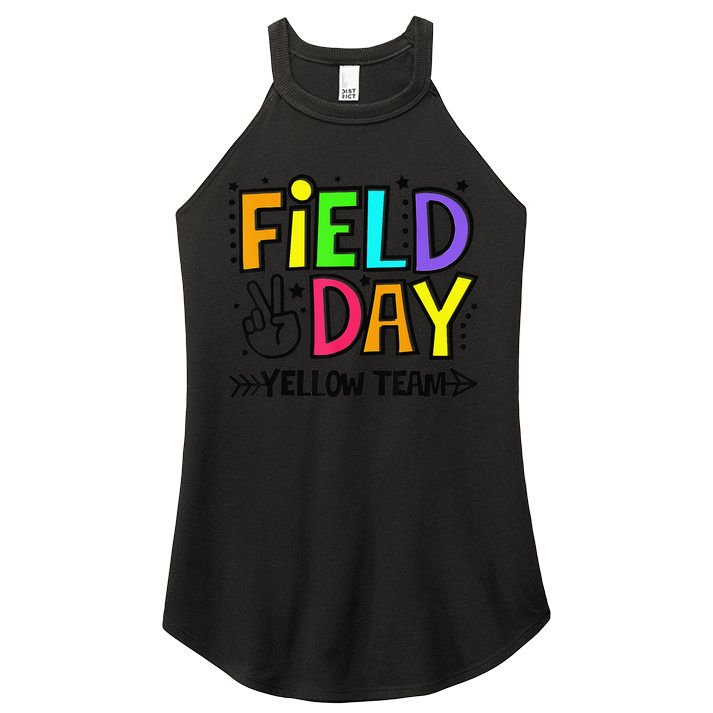 Field Day Yellow Team Funny For Teacher Field Day Games Women's Perfect Tri Rocker Tank