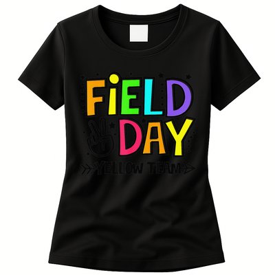 Field Day Yellow Team Funny For Teacher Field Day Games Womens T-Shirt