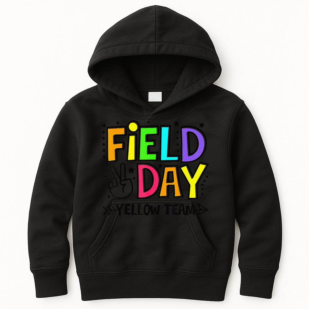 Field Day Yellow Team Funny For Teacher Field Day Games Kids Hoodie
