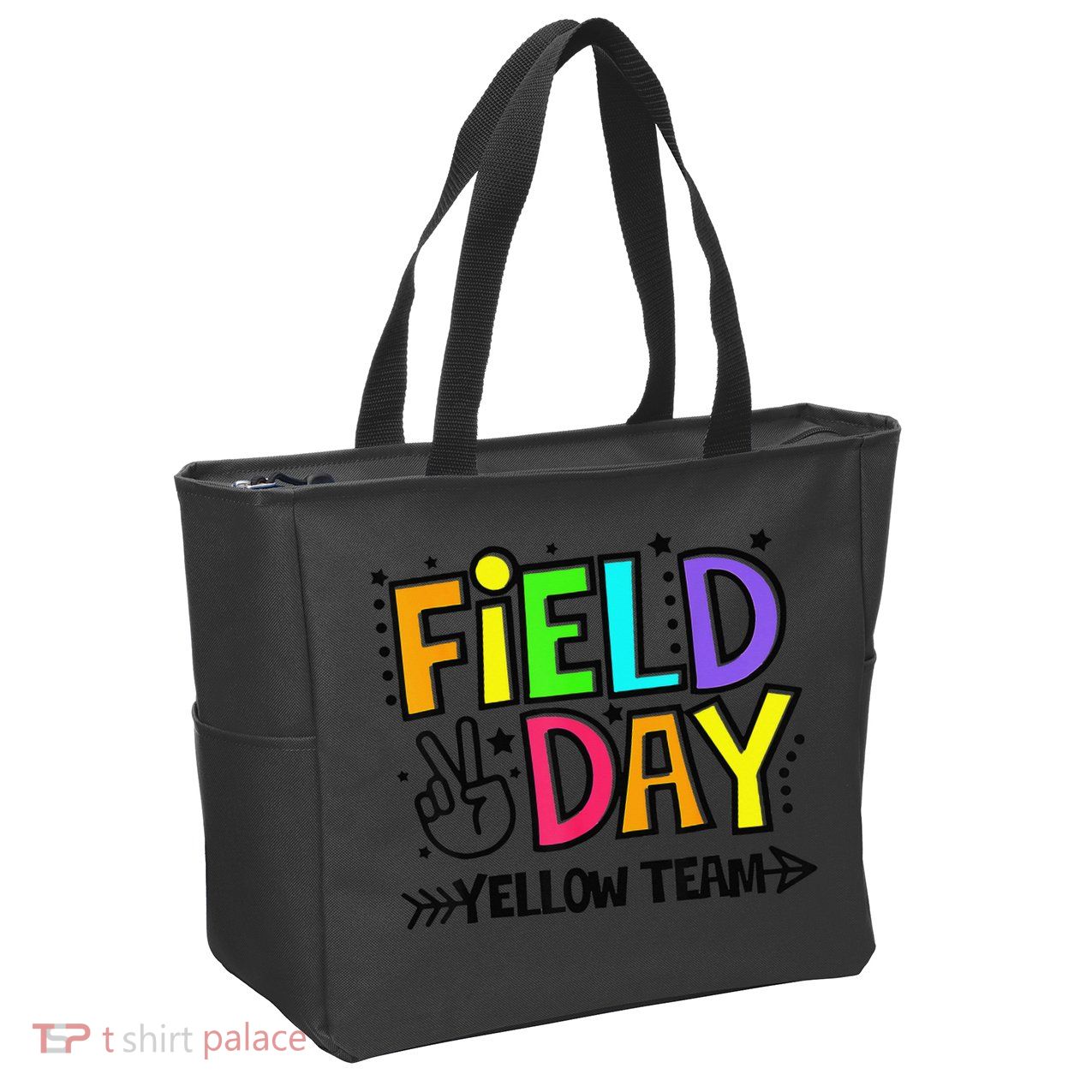 Field Day Yellow Team Funny For Teacher Field Day Games Zip Tote Bag