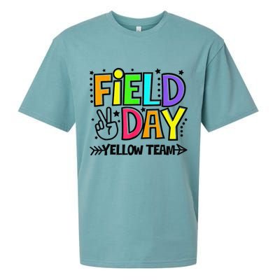 Field Day Yellow Team Funny For Teacher Field Day Games Sueded Cloud Jersey T-Shirt