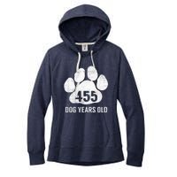 Funny Dog Years Old Vintage 65th Birthday Gag Gift Women's Fleece Hoodie