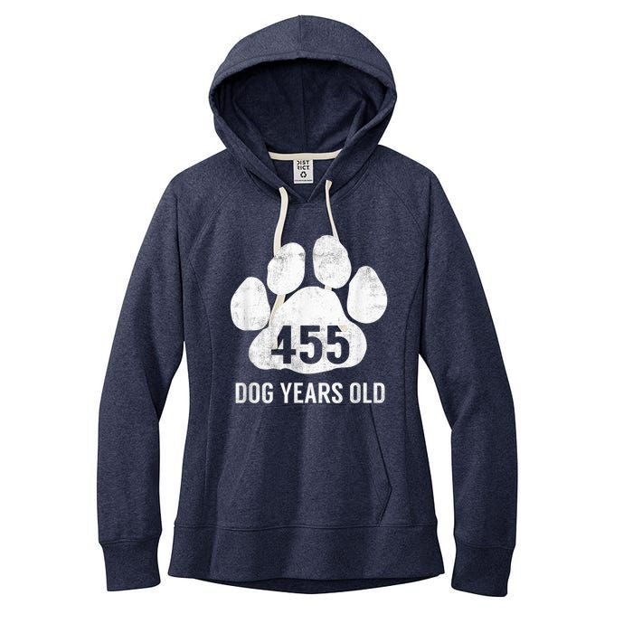 Funny Dog Years Old Vintage 65th Birthday Gag Gift Women's Fleece Hoodie