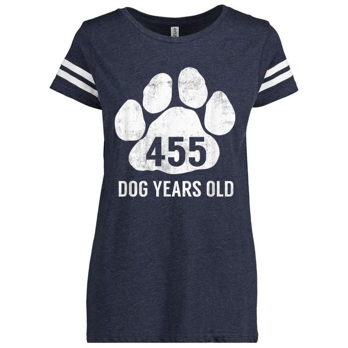 Funny Dog Years Old Vintage 65th Birthday Gag Gift Enza Ladies Jersey Football T-Shirt